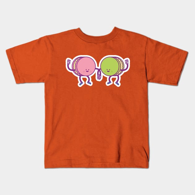 Macarons Holding Hands Kids T-Shirt by Mended Arrow